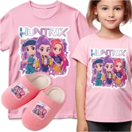 zestaw-koszulka-pantofle-kpop-demon-hunters-huntrix-anime-prezent-urodziny