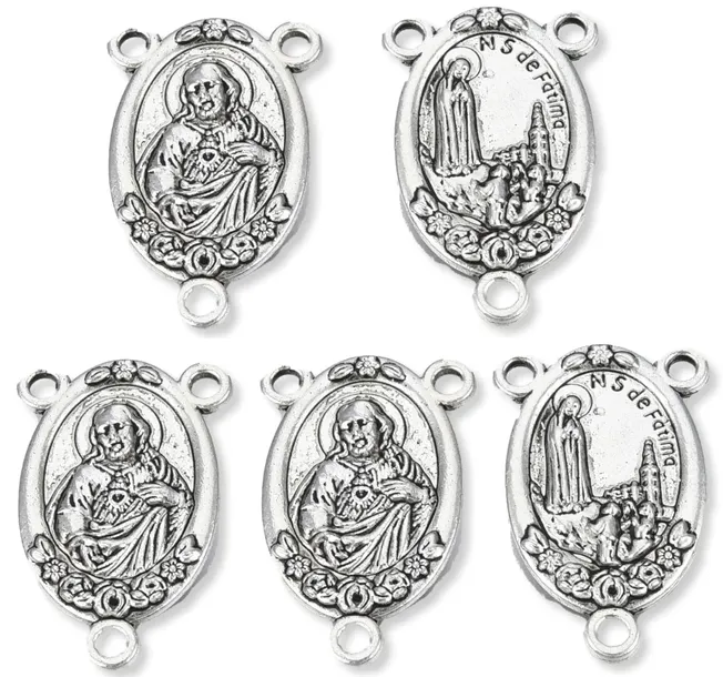 ŁĄCZNIKI DO RÓŻAŃCA MEDALIK MARYJA MATKA BOSKA JEZUS 25mm RÓŻANIEC 4szt