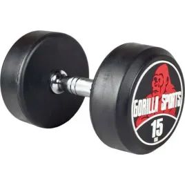 hantle-powlekane-gumowane-stale-gorilla-sports-1x-15-kg
