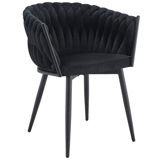 NOWOCZESNE STYLOWE KRZESŁO JADALNIA SALON WELUR GLAMOUR KT220 CZARNE II GAT
