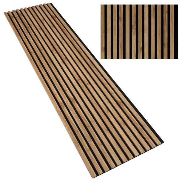 Lamele na Płycie Czarnej Ścienne 275x55cm 12 Lameli DĄB WOTAN i Inne Kolory