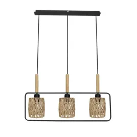 crown-lampa-wiszaca-czarny-3x40w-e27-abazur-bezowy