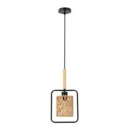 crown-lampa-wiszaca-czarny-1x40w-e27-abazur-bezowy