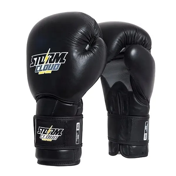 StormCloud Rękawice bokserskie ze skóry naturalnej Sharq 3.0 Czarne 12oz