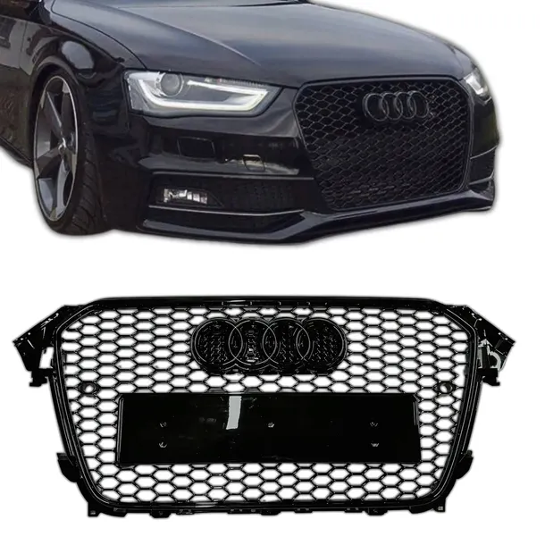 Grill Audi A4 B8 2011-2016 Plaster Miodu Czarny Połysk RS Atrapa Zderzaka