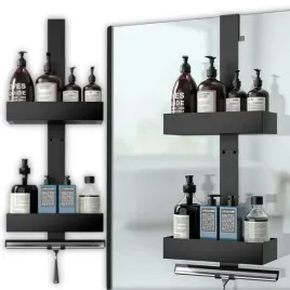 regulowana-polka-lazienkowa-pod-prysznic-wiszaca-stalowa-wieszak-koszyki-x2