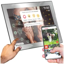 ramka-cyfrowa-na-zdjecia-frameo-101-wi-fi-srebrna-panel-dotykowa