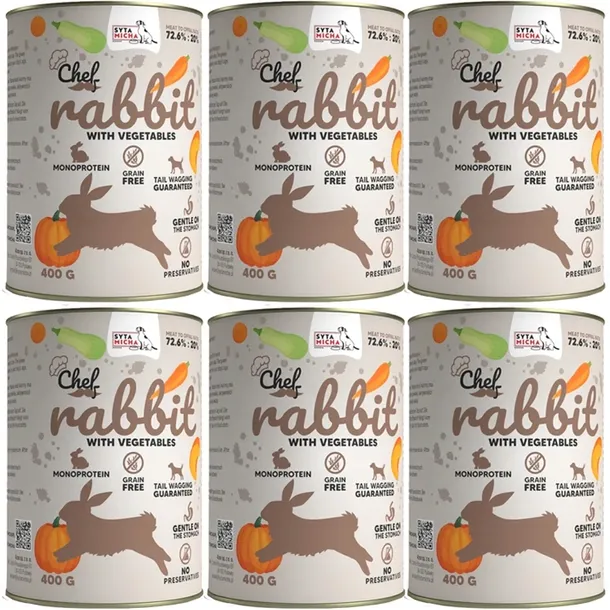 SYTA MICHA Chef Królik z warzywami - mokra karma dla psa - 400g