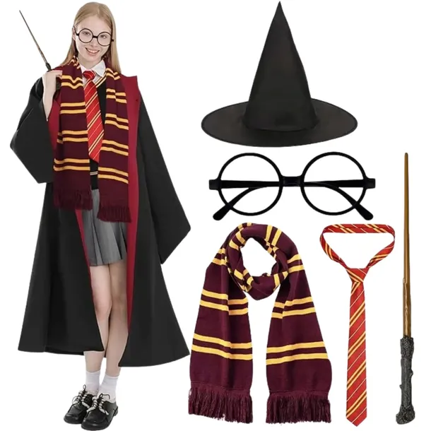 STRÓJ PRZEBRANIE HARRY CZARODZIEJ PELERYNA GRYFFINDOR DOROSŁYCH HALLOWEEN
