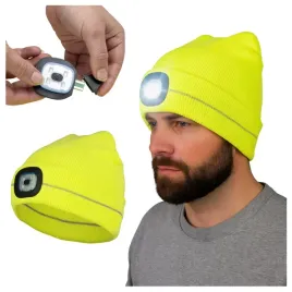 czapka-zimowa-meska-robocza-odblaskowa-zolta-latarka-led-zlacze-usb-ciepla
