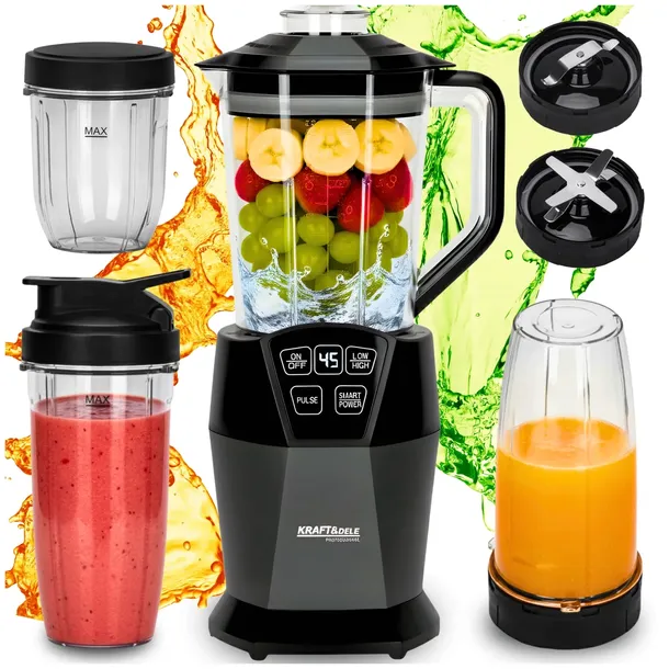 BLENDER KIELICHOWY MOCNY 1850W DO SMOOTHIE KOKTAJLI 4w1 KRUSZY LÓD BIDON