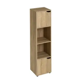 regal-cube-slupek-brazowa-30x29x119-cm-szafka-do-salonu-4-polki-drzwiczki