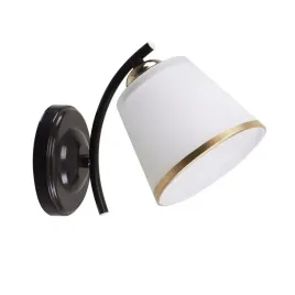 greco-lampa-kinkiet-czarny-zloty-1x40-e27-klosz-bialy