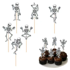 topper-na-tort-babeczki-piker-halloween-dekoracje-kosciotrup-szkielet-6szt