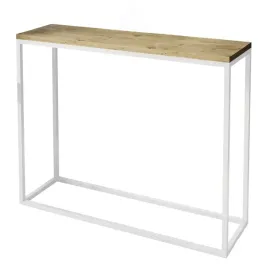 konsola-modern-biala-blat-dab-artisan-100-cm