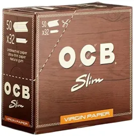 bibulki-ocb-slim-virgin-brazowe-32-sztuki-box-50szt
