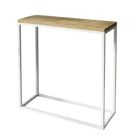 konsola-modern-biala-blat-dab-artisan-80-cm