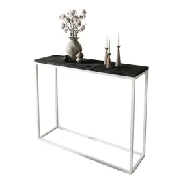 konsola-modern-beton-biala-blat-czarny-beton-100-cm