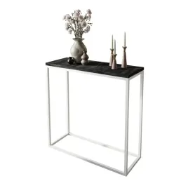 konsola-modern-beton-biala-blat-czarny-beton-80-cm