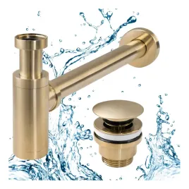 syfon-umywalkowy-rea-uniwersalny-korek-klik-klak-zloty-szczotkowany