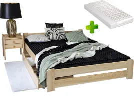 lozko-drewniane-podwojne-euro-160x200-materac-piankowy-stelaz-gratis