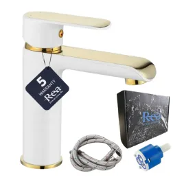 bateria-umywalkowa-bloom-niska-17-cm-biala-zlota-rea-white-gold-mosiadz