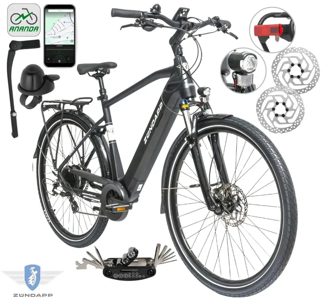 Rower Elektryczny Męski Trekkingowy 28" SHIMANO Hydraulika 2025 Aplikacja