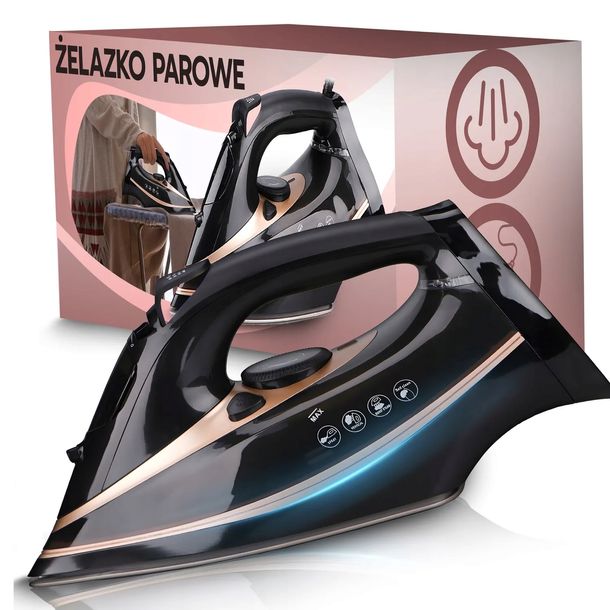 ŻELAZKO PAROWE 8w1 DUŻA MOC 2600W CERAMICZNA POWŁOKA ANTI-CALC ANTI-DRIP