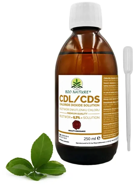 CDL/ CDS Roztwór Dwutlenku Chloru 0,3% Wirusy Bakterie Pleśń 250ml