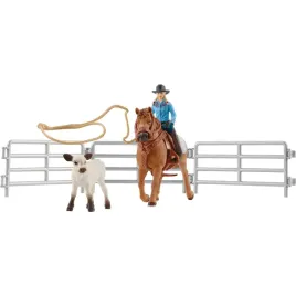 schleich-farm-world-42577-cowgirl-team-roping-fun