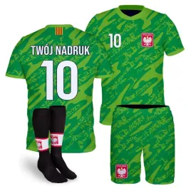 stroj-pilkarski-polska-zielona-getry-wlasny-nadruk-rozmiar-110