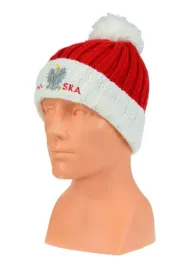 czapka-zimowa-polska-dla-kibica-polski-czerwona-duzy-pompon