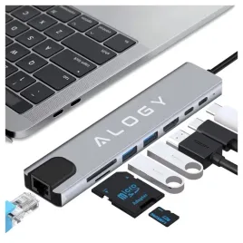 hub-usb-alogy-hub-8w1-usb-c-usb-lan-sd-76792-8-portow