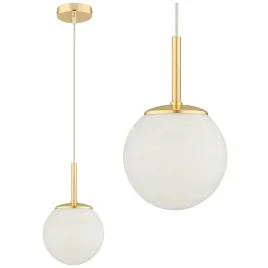 lampa-wiszaca-sufitowa-zlota-zyrandol-biala-kula-mleczna-e27