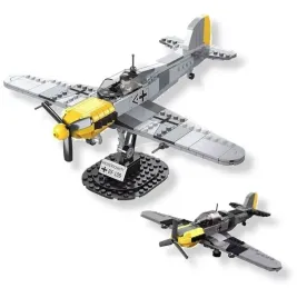 klocki-samolot-mysliwiec-bf-109-or-stojak-figurka-pilota-327el-kl30