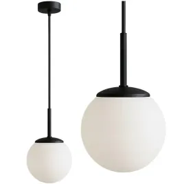 lampa-wiszaca-sufitowa-czarna-zyrandol-biala-kula-mleczna-led-e27