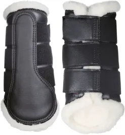 ochraniacze-z-futerkiem-hkm-comfort-czarne-s