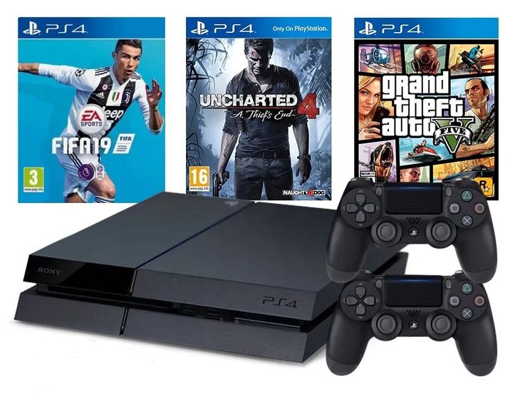 MEGA ZESTAW Konsola Sony PlayStation 4 1TB + 2 PADY SONY + ZESTAW GIER