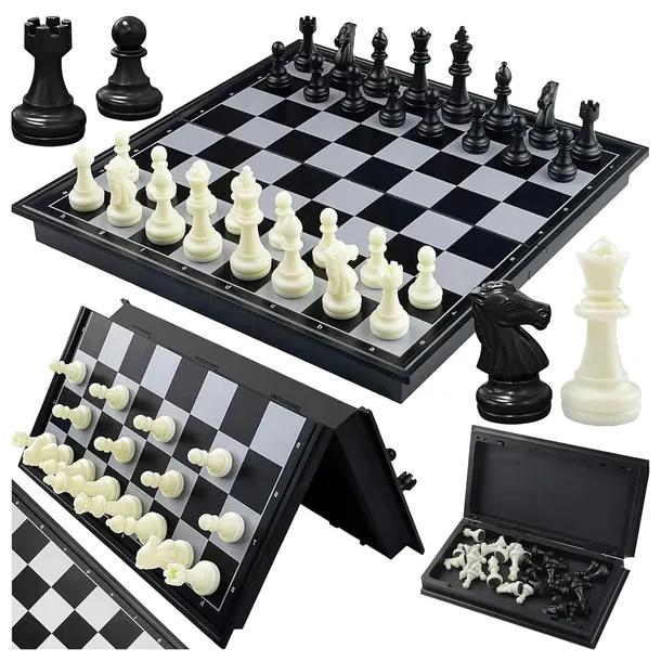 SZACHY MAGNETYCZNE NA MAGNES PIONKI GRA RODZINNA STRATEGICZNA LOGICZNA