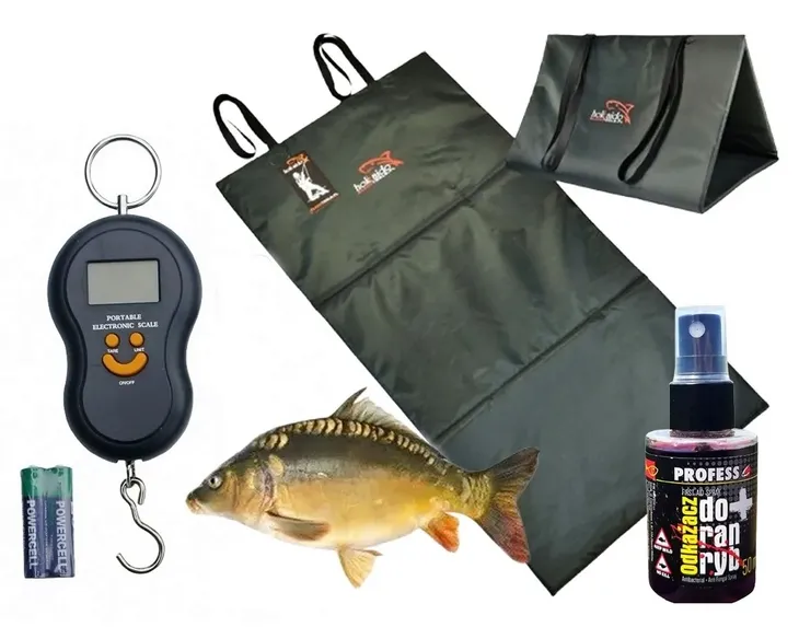 MATA KARPIOWA SKŁADANA Z MIARKĄ 98 x 58 + WAGA do 50 kg + ODKAŻACZ ZESTAW