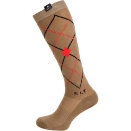 skarpetki-jezdzieckie-podkolanowki-unisex-elt-argyle-bezowe-czerwone-s