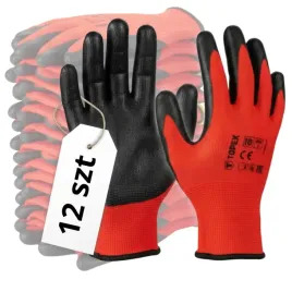 12x-rekawice-rekawiczki-robocze-pokryte-lateksem-mocne-r-10-topex