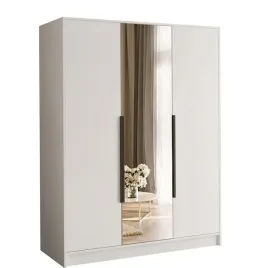 biala-szafa-z-lustrem-150-cm-lesto-trzydrzwiowa-z-polkami-i-drazkiem