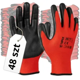 48x-rekawice-rekawiczki-robocze-pokryte-lateksem-mocne-r-10-topex