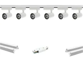 6-x-7w-bialy-projektor-led-szyna-2-x-15m-lacznik-zasilajacy-do-biura