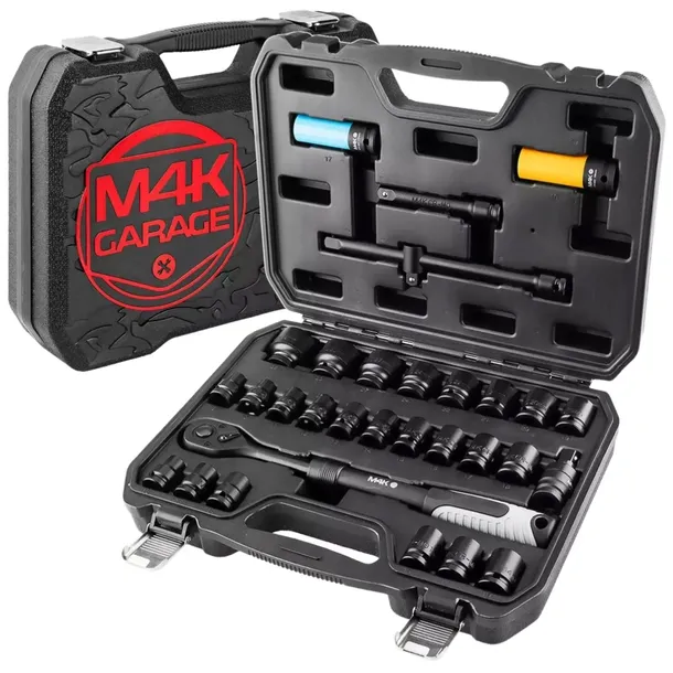 Zestaw Kluczy Nasadowych Udarowych 31 el. - Nasadki Udarowe NEO TOOLS M4K
