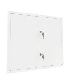 drzwiczki-rewizyjne-dwuskrzydlowe-100x100cm-biale-metal-malowane-z-kluczem