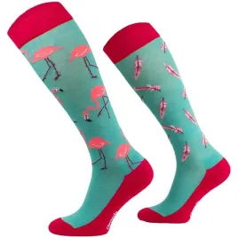 skarpetki-jezdzieckie-mondo-calza-flamingo-turkusowe-wzor-flamingi-s-35-38