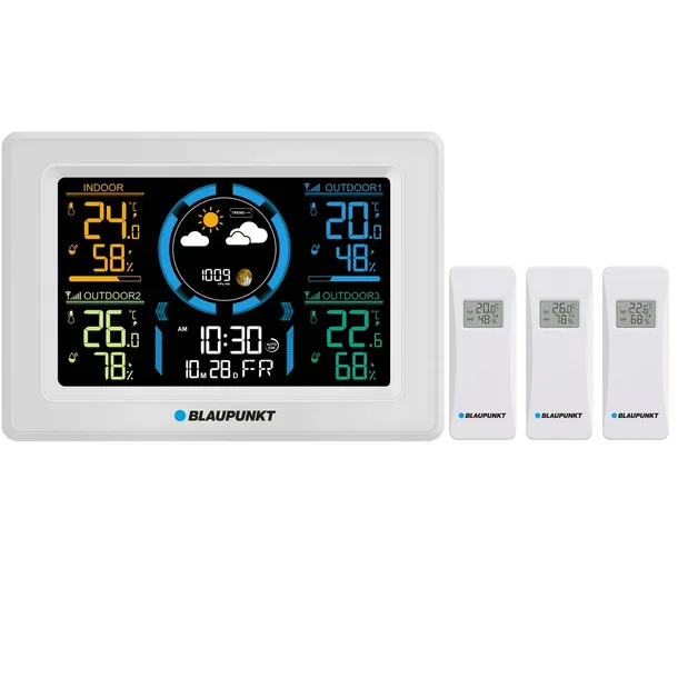 Stacja pogodowa z 3 sensorami lcd Blaupunkt WS40WH