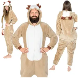pizama-kombinezon-renifer-damska-meska-ciemna-kostium-onesie-kigurumi-m